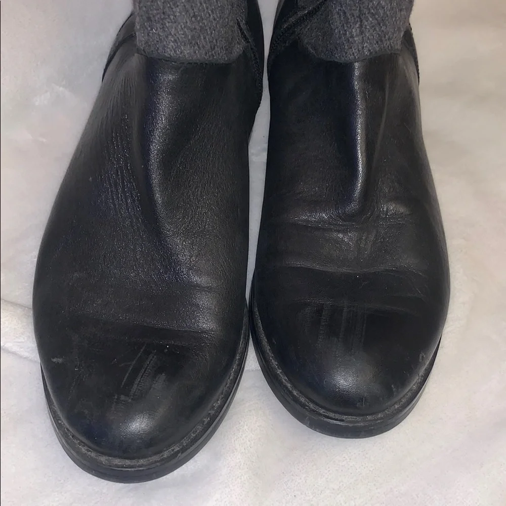 Franco Fortini Black and Gray Over the Knee Boots